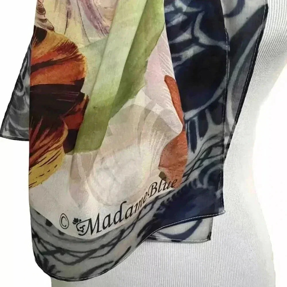 NEW Madame Blue Designed in Amsterdam - Long Dutch Tulips Scarf - Picture 6 of 8